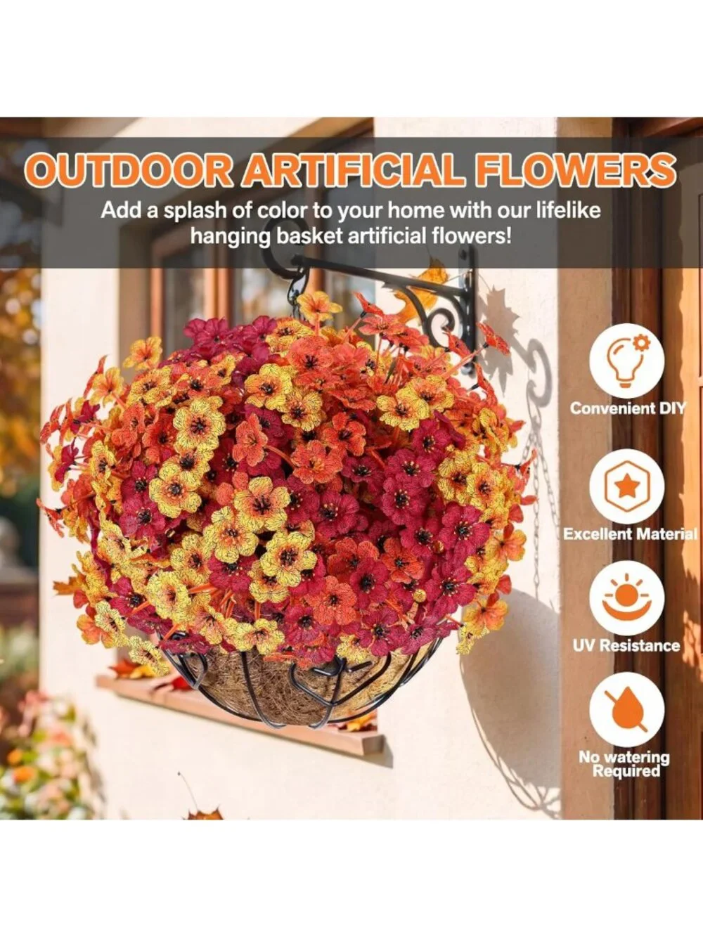 60 Pack Fall Mums Artificial Flowers for Home Decor & Events - Indoor/Outdoor